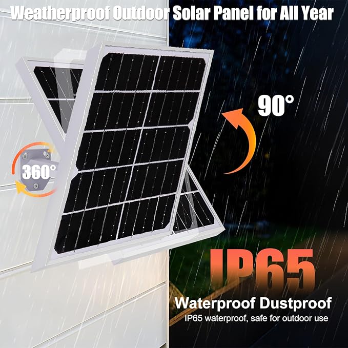Solar Panel for Security Camera 2 in 1 Port 10W Ring Camera Solar Charger