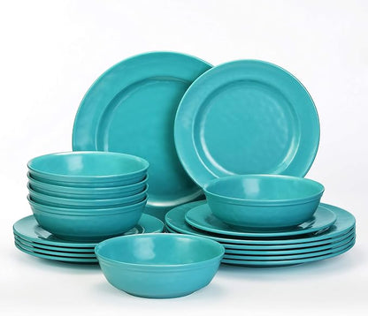 TP 18-Piece Dinnerware Set, Melamine Dishes Set