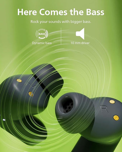PHILIPS TAT3519 Wireless Earbuds,True Wireless Headphones with Noise Canceling Pro,Dynamic Bass,Clear Call,24 H Battery Life,Fast Charging,Bluetooth 5.3,IPX4,App/Touch Control,Black