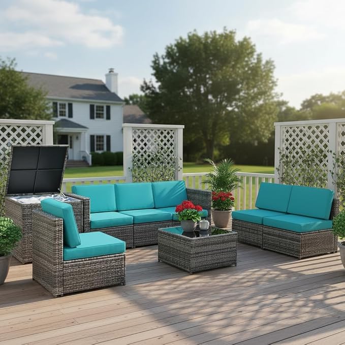 Tangkula 8 Pieces Wicker Patio Furniture Set