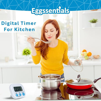 Kitchen Timers for Cooking and Baking with Big Digital Numbers and Loud Alarm Used in Cooking, Classroom, and Office.
