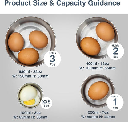 Stainless Steel Containers with Lids - Stackable Toddler Snack Containers, 18/8 Stainless Steel Lunch Box for Kids Adults, Leakproof Metal Food Storage Containers (4Pack: 3oz, 7oz, 13oz, 22oz)