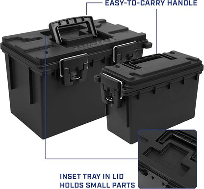 Sheffield 12706 Storage Bins With Lids, 2-Pack Stackable Storage Bins, Made in USA, Lockable and Water-Resistant Containers with Lids, Plastic Containers for Home, Classroom, and Dorm