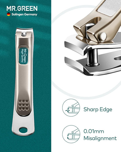 MR.GREEN Nail Clipper 4Pcs Set, Stainless Steel Manicure Pedicure Set, Medical Grade Grooming Kit with Travel Case Gift Box for Man & Woman