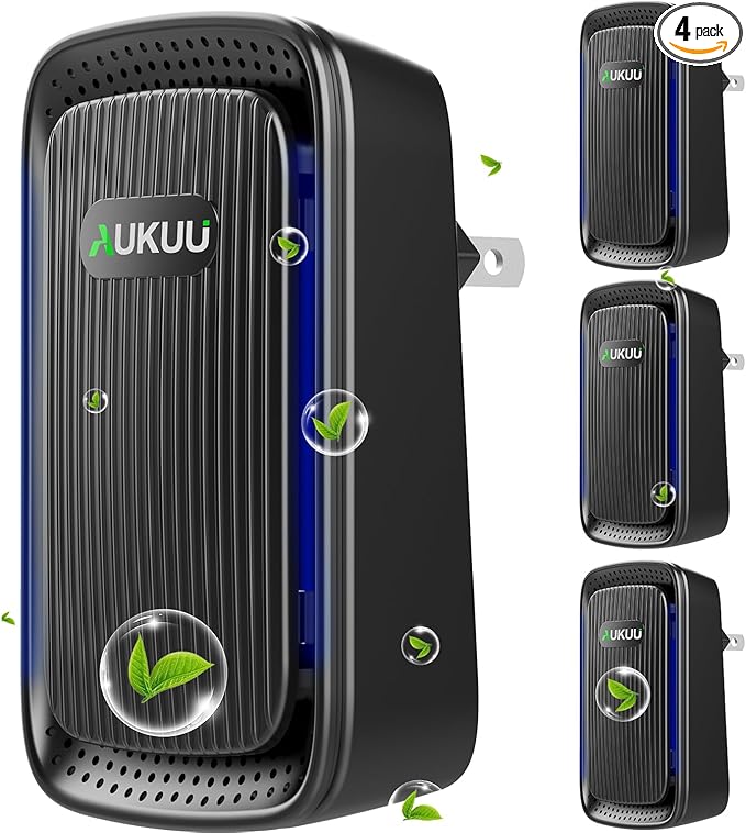 Air Ionizers (4 Pack）- Plug In Negative Ion Air Purifiers - Quiet Air Freshener for Home, Bedroom, Office, Basement - Portable Air Purifier Odor, Smoke, Dust, Pet Smell - Mini Air Cleaner Black