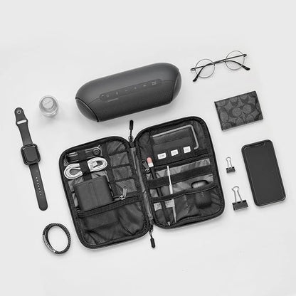BAGSMART Electronics Travel Organizer Case, Tech Accessories Cord Storage Bag for Phone, Power Bank, SD Card, Cables, Black
