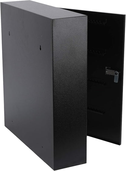 KYODOLED Key Cabinet Lock Box with Code, Wall Mount Key Storage Box with Combination Lock, Hooks & Labels, (Black, 200 Key)