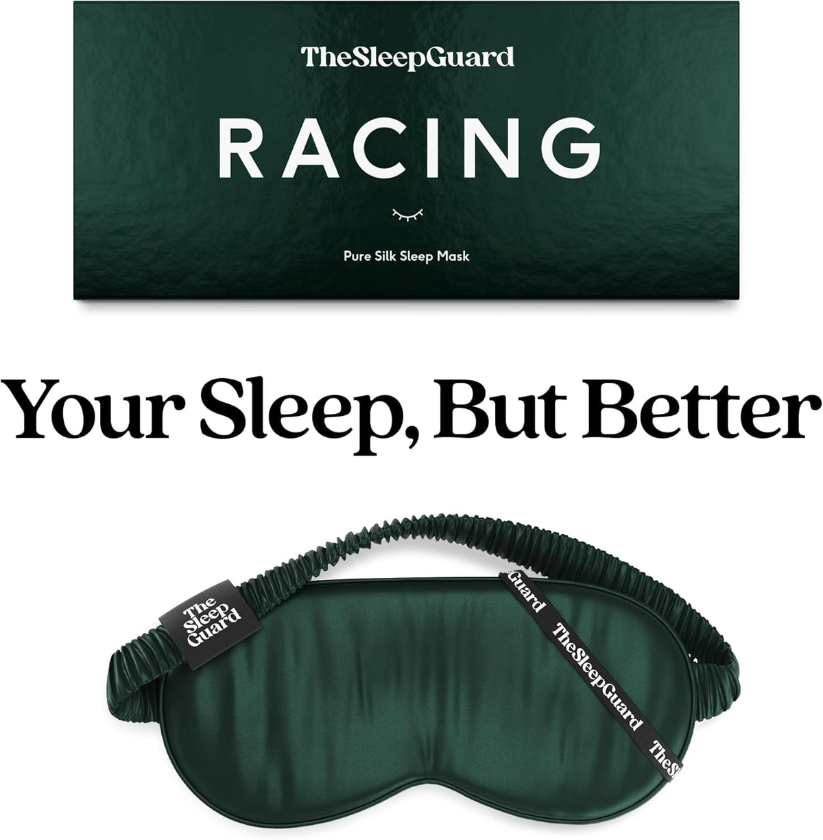 Pure Silk Sleep Mask [100% 6A Mulberry Silk, 22 Momme] Light Blocking Travel Essentials. Eye Masks for Sleeping. Black Oeko-Tex Blindfold. Eye Covers for Men & Women