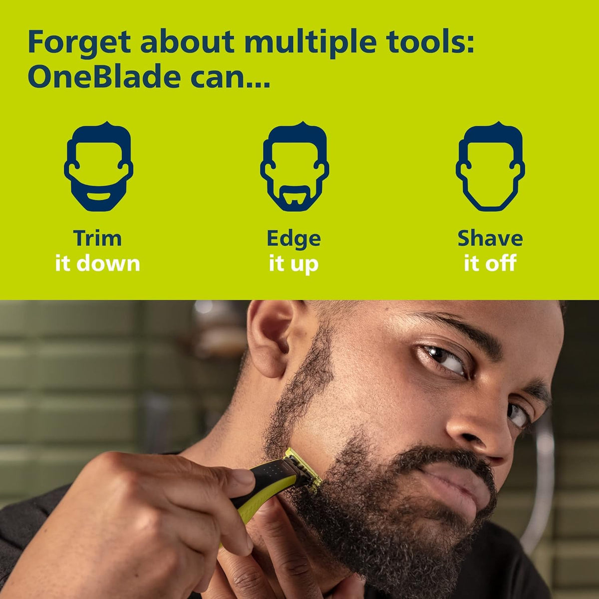 Philips Norelco OneBlade Face + Body Hybrid Electric Trimmer and Shaver, QP2630/70
