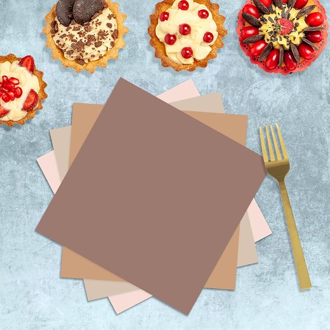 Oigco 60 PCS Brown Paper Plates Boho Baby Shower Decorations Gradient Brown