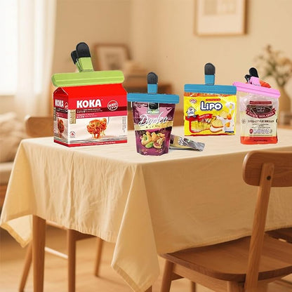 6 Pack Heavy Duty Bag Clip - Large Food Storage Clips for Chips, Snacks, Seal Bags - Durable Plastic Sealing Clips for Home, Office (3.5 x 6 Inch)
