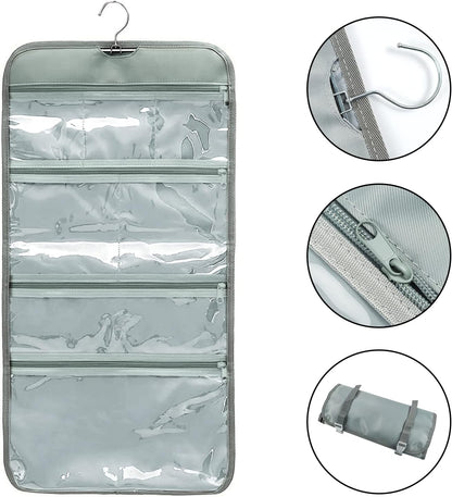 Foldable Clear Hanging Travel Toiletry Bag Cosmetic Organiser Storage