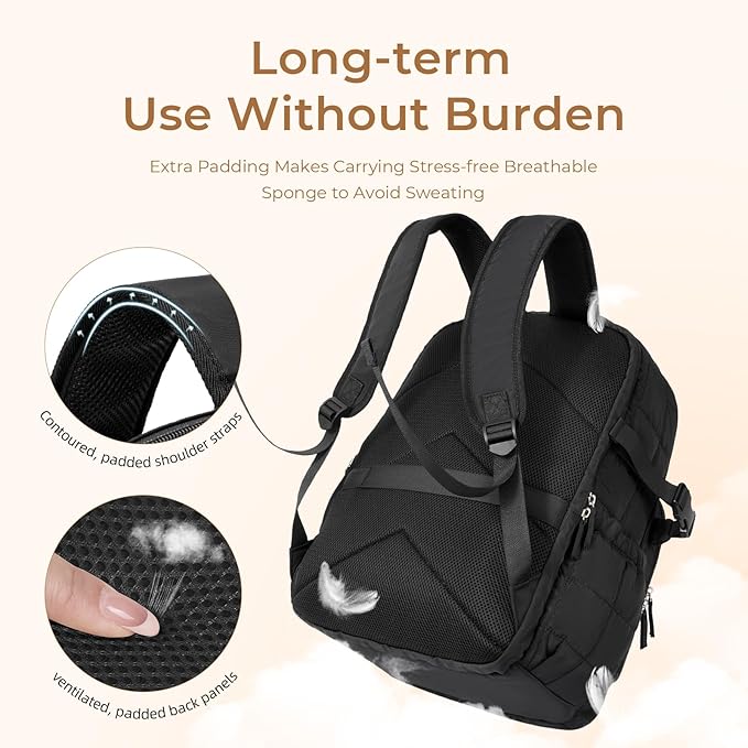 CLUCI Wrinkle-Resistant Laptop Backpack for Women, 17.3 Inch Anti Theft Travel Backpack, Puffer Quilted Work Backpack, Water Resistant College Bookbag with RFID