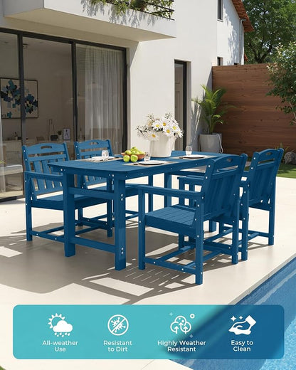 Ciokea HDPE Outdoor Patio Dining Chairs Set of 2, All-Weather Porch Chair
