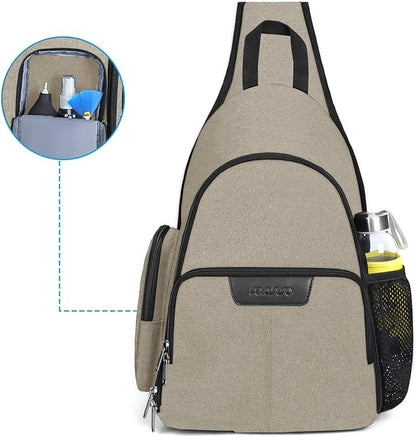 MOSISO Camera Bag Sling Backpack, DSLR/SLR/Mirrorless Full Open Camera Case with Tripod Holder&Rain Cover&Modular Insert, Photography Backpack Compatible with Canon/Nikon/Sony/Fuji, Khaki