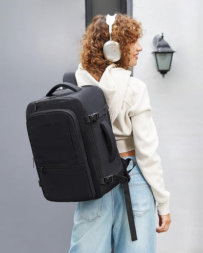 LOVEVOOK Travel Backpack for Women & Men, 50L Large Carry On Backpack Airline Approved, TSA Personal Item Weekender Bag, Water Resistant Laptop Backpacks with 3 Packing Cubes for Travel Essentials