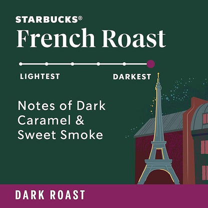 Starbucks Ground Coffee, Dark Roast Coffee, French Roast, 100% Arabica, 6 bags (12 oz each)