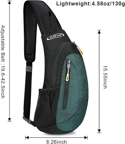 G4Free Sling Bag for Men Women, Small Crossbody Backpack Lightweight Chest Shoulder Bags for Travel, Outdoor and Sports (Dark Green)