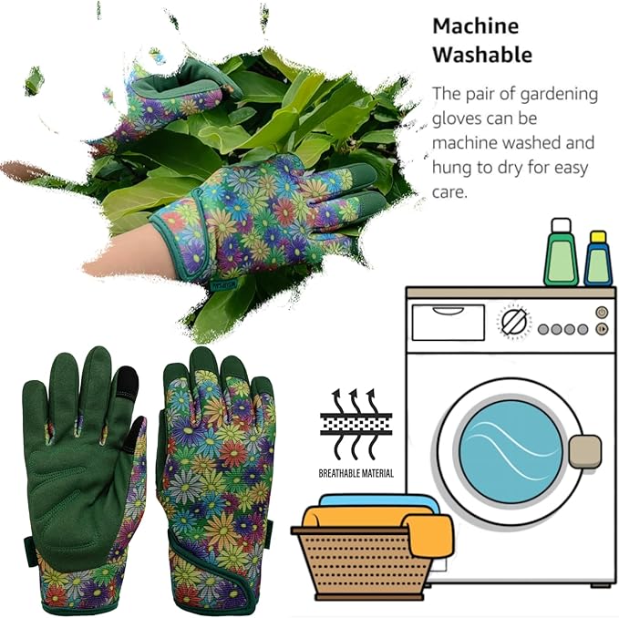 Thorn Proof&Puncture Resistant Gardening Gloves with Grip,Garden Gloves for Women, Leather Work Gloves,Gifts
