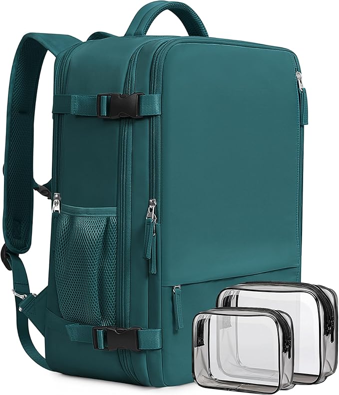 Beraliy Travel Backpack, Carry on Backpack, Airline Approved Personal Item Bag, 16 Inch Laptop Backpack, Waterproof Hiking Daypack Backpack, Weekender Bag, Peacock Blue