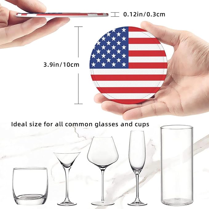 American Flag Coasters for Drinks