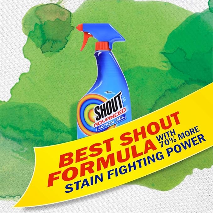 Shout Advanced Laundry Stain Remover Gel for Clothes Laundry, Breaks down stubborn, dried-in, and tough stains - 22oz Spray