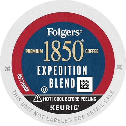 Folgers 1850 Pioneer Blend Medium Roast Coffee K Cup Pack, 54 ct 0.37 Oz Net Wt 20 Oz,, ()