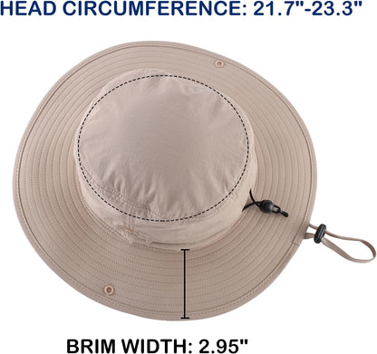 Connectyle Sun Hat for Men Women Outdoor UV Protection Safari Hat for Fishing Hiking Gardening Breathable Cowboy Hat UPF50