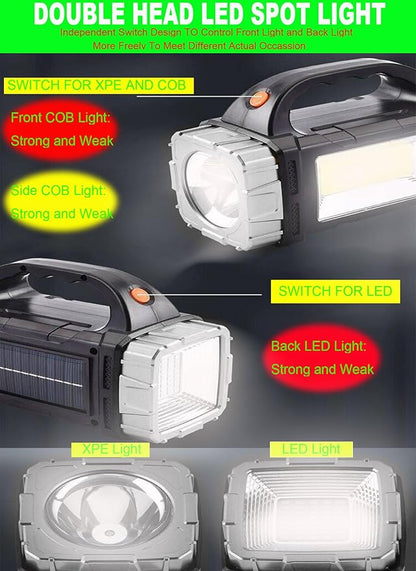 SUYOOULIN Solar Rechargeable LED Soptlight Flashlight, Super Bright 7000LM