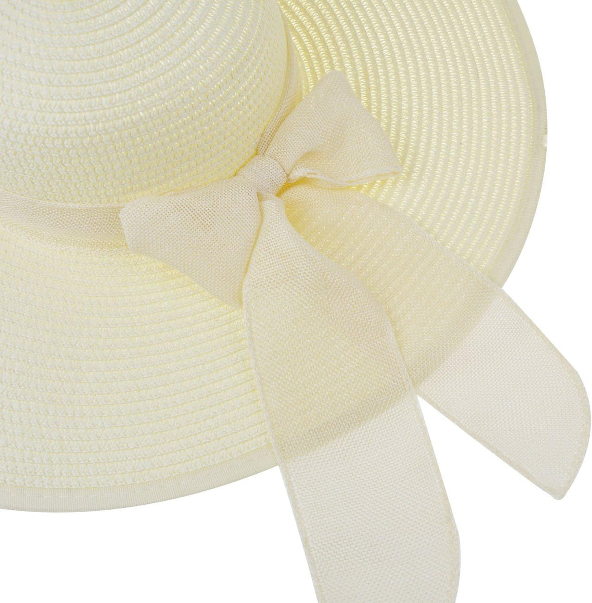 DRESHOW Beach Hats for Women Big Straw Wide Brim Summer Hat Floppy Foldable Roll up Cap Sun Hat UPF 50+