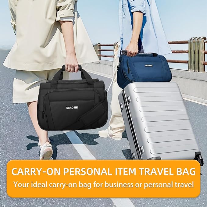 Underseat Carry On Luggage Lightweight Travel Tote Weekender Bag Overnight Duffle Bag for Travel, Travel Essentials Personal Item Travel Bag for Women and Men, Blue-16Inch