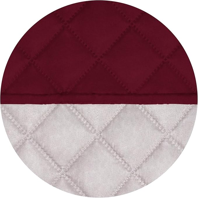 PureFit Reversible Quilted Sofa Cover, Water Resistant Slipcover Furniture Protector, Washable Couch Cover with Non Slip and Elastic Straps for Kids, Pets (Loveseat, Red/Ivory)