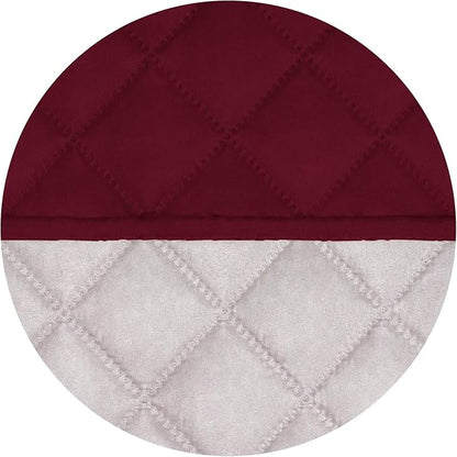 PureFit Reversible Quilted Sofa Cover, Water Resistant Slipcover Furniture Protector, Washable Couch Cover with Non Slip and Elastic Straps for Kids, Pets (Loveseat, Red/Ivory)