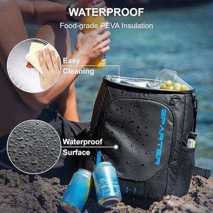 SPARTER Backpack Cooler Insulated Leak Proof 33/49 Cans, 2 Insulated Compartments Thermal Bag, Portable Lightweight Beach Travel Camping Lunch Backpack for Men and Women