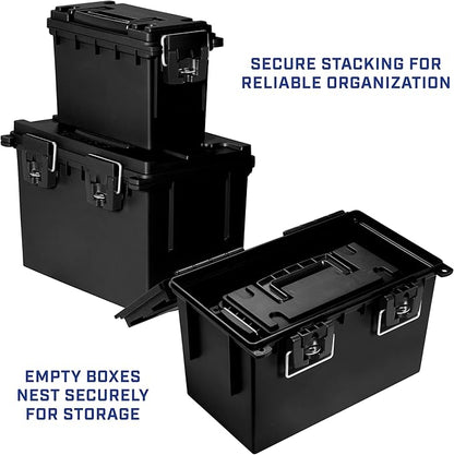 Sheffield 12706 Storage Bins With Lids, 2-Pack Stackable Storage Bins, Made in USA, Lockable and Water-Resistant Containers with Lids, Plastic Containers for Home, Classroom, and Dorm