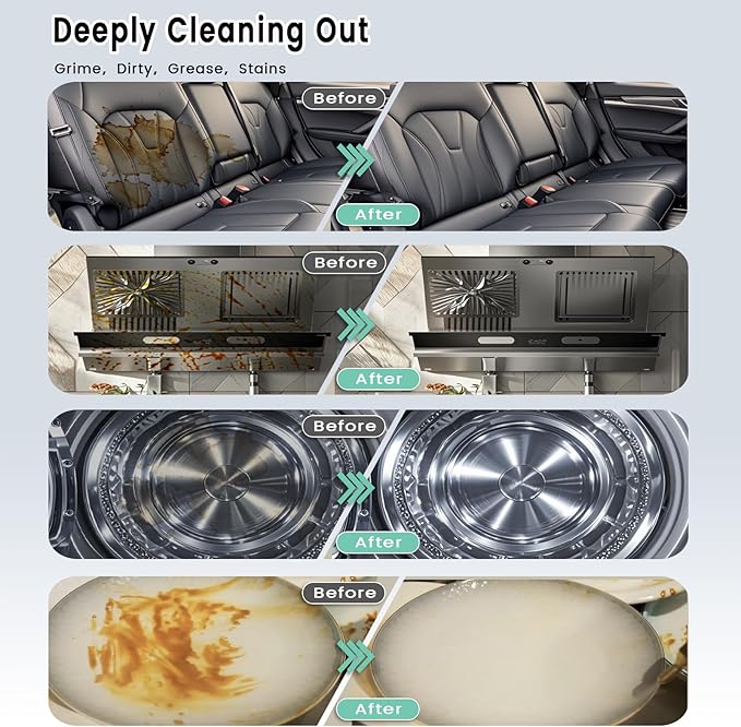 2500W Handheld Steam Cleaner,Portable Car Steamer For Auto Detailing,High-Temperature and Pressure Steam Cleaner For Home, Steam Cleaning Machine for Furniture,Kitchen,Grout,Floor,Tile (6-White)