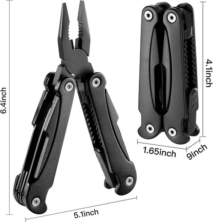 14 IN 1 Multitool Pliers with Pocket Clip, Portable Multi Tool, Pocket Knife Camping Multitool, Needle Nose Pliers with Replaceable Wire Cutters, Screwdrivers, Saw - Gifts for Men, Dad, Husband