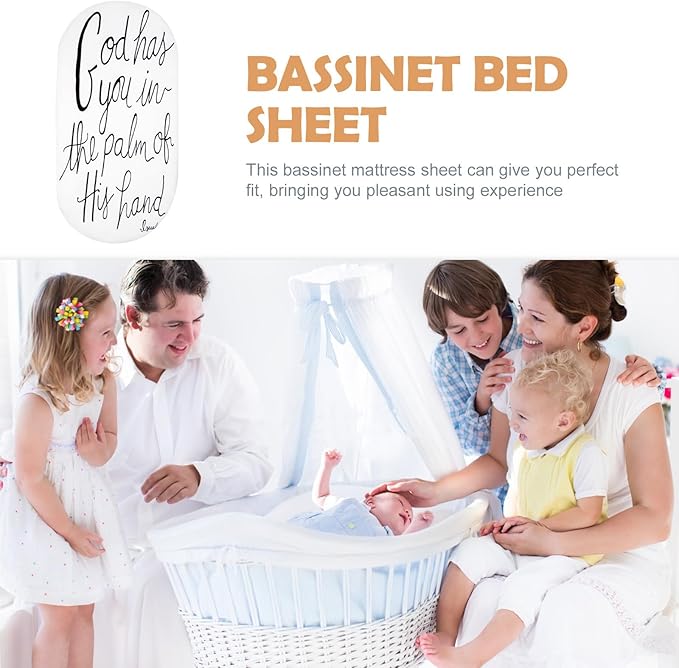 Breathable Elastic Bassinet Mattress Sheet Fitted Knitted Cradle Sheet for Boys Soft Comfortable Newborn Nursery Bedding