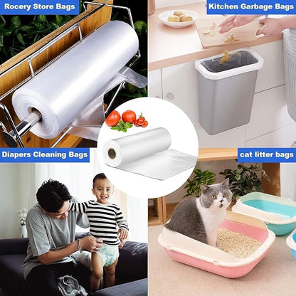 14x20 Plastic Produce Bags on a Roll - Clear Plastic Bags for Food, Vegetable, Fruits, Bread, Pet Bags and Grocery Clear Bag- 350 Bags/roll (10 Rolls), FBA-PB1420-10-US