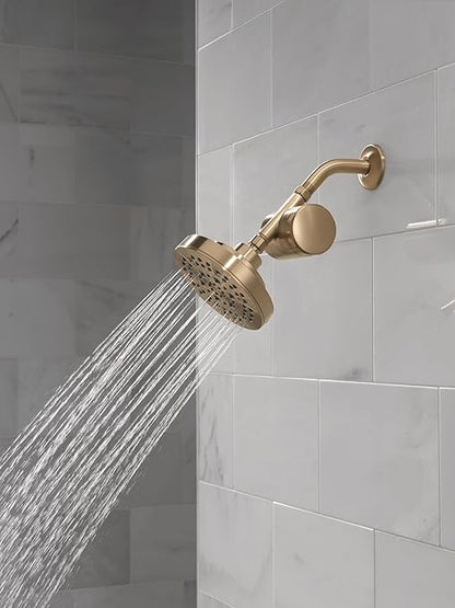 Delta Faucet 5-Setting Shower Head Gold with Clarifi Standard Shower Filter Attachment with Filter