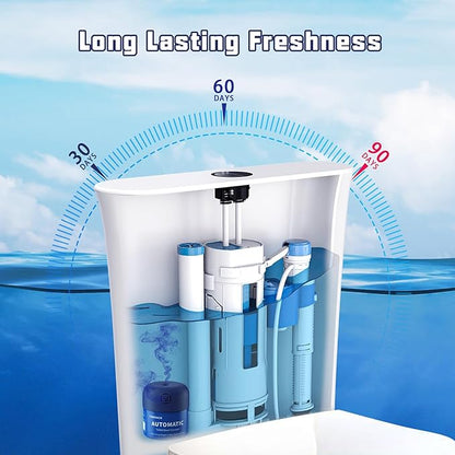 Toilet Bowl Cleaner, Automatic Long Lasting Continuous Toilet Bowl Cleaners, Bathroom Cleaner Prevent Stain Build Up Deep Clean,3 Bottles Septic Safe Toilet Bowl Tablets in Bottle Light Lemon Scent