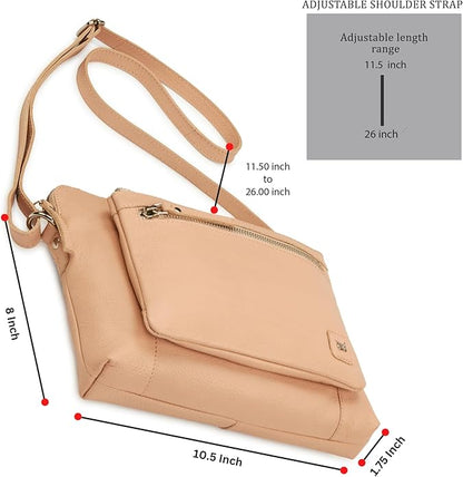 Wise Owl Accessories Small Soft Pebbled Real Leather Crossbody Handbags Purses Sling Crossover Shoulder Bag