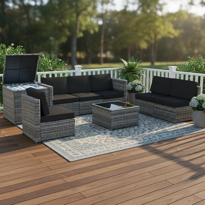 Tangkula 8 Pieces Wicker Patio Furniture Set