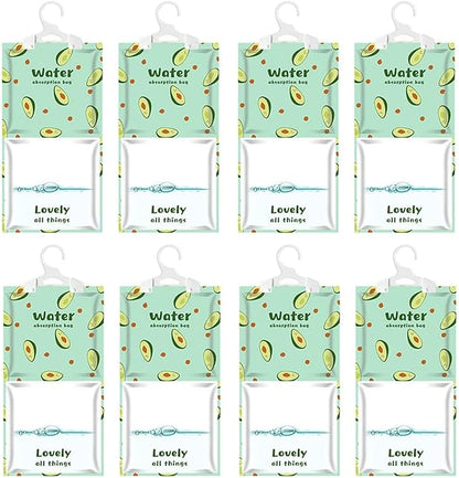 AOPANDA Moisture Absorbers Packets, 8 Pack - Eliminates Musty Odors for Fresher, Cleaner Air, Humidity Packs, Dessicant Packets, Hanging Closet Dehumidifier Bags（pawpaw）