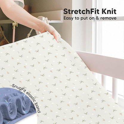 KeaBabies 2-Pack Baby Crib Sheets for Boys, Girls - 52x28 Viscose Derived from Bamboo Toddler Bed Sheets Neutral, Fitted Crib Mattress Cover for Standard Baby Bedding, Soft & Cozy (Marine Muse)