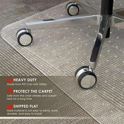 Azadx Heavy Duty Office Chair Mat for Carpet 51" x 63" Hard Material Chair Mat for Carpeted Floor Slip Resistant Carpet Protector for Home Office Easy Glide Desk Floor Mat for Office Chair on Carpets