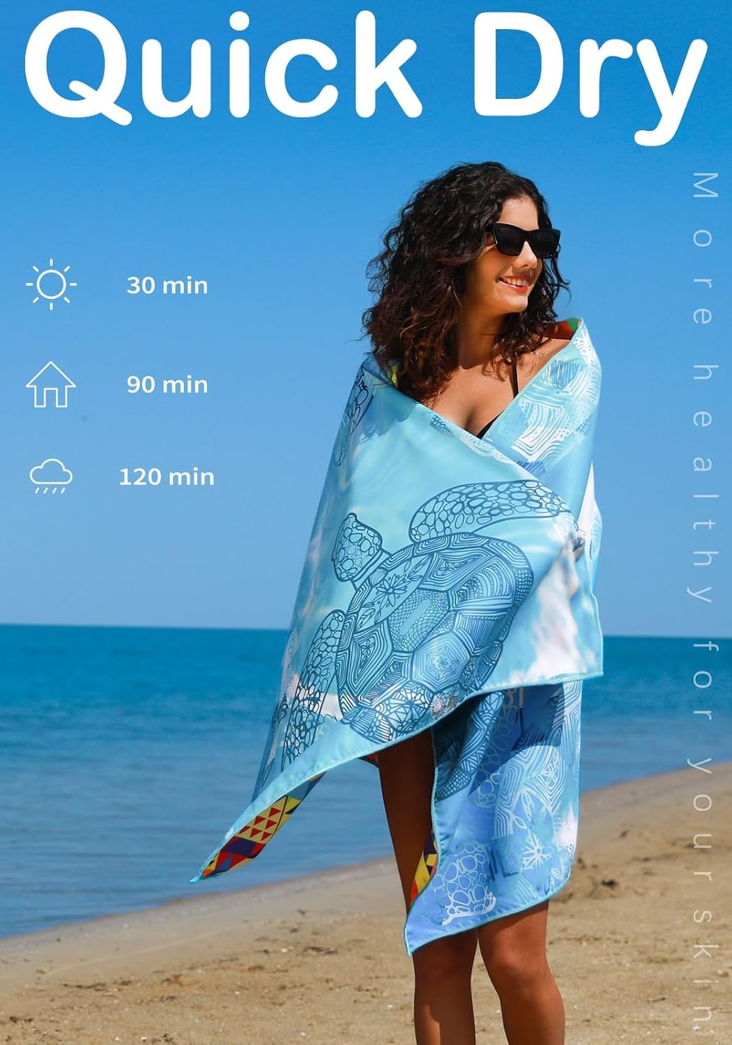 6 Pack Microfiber Lightweight Beach Towel Sand Free Quick Dry Absorbent Thin Compact Towels for Swimming Pool Camping Beach Accessories Large Easy Pack Travel Things for Vacation Essentials Gift