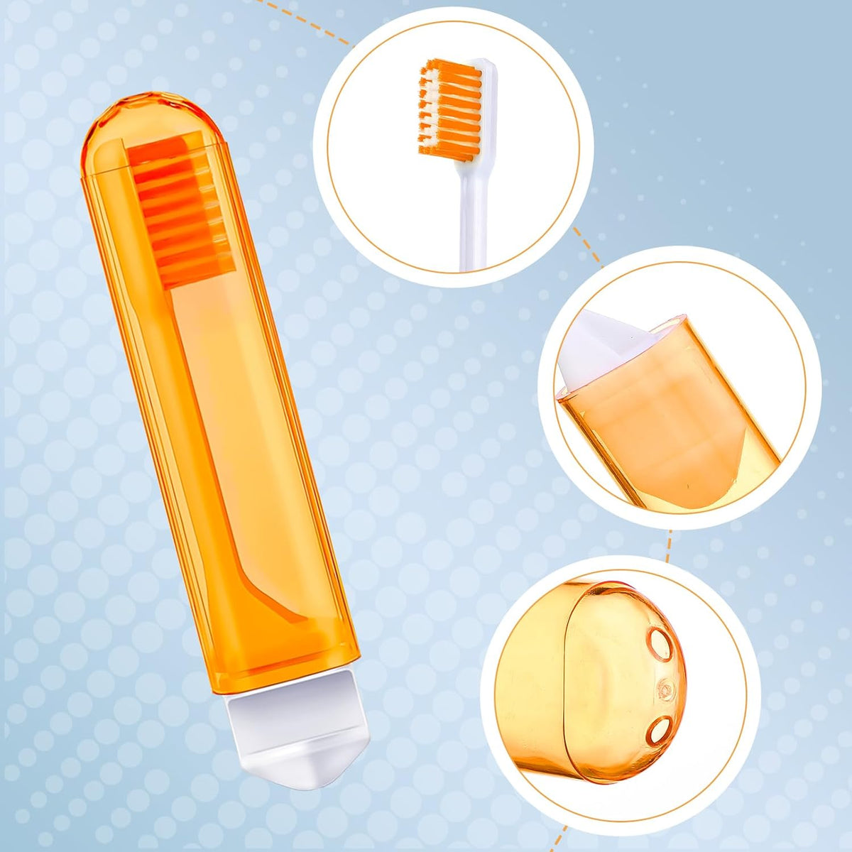Patelai 4 Pieces Travel Toothbrush Set, Soft Bristle Mini Foldable Tooth Brush with Case, Individually Wrapped Small Portable Travel Size Toiletries Stuff for Camping (Candy Color)