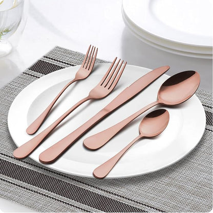 LIANYU 10-Piece Copper Silverware Set
