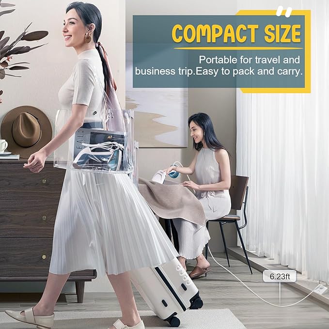 Handheld Steamer for Clothes 1200W, Clothes Steamer with Large 360ml Water Tank, Fast Wrinkle Remover Portable Garment Steamer, Ideal for Home, Office, Travel, Blue